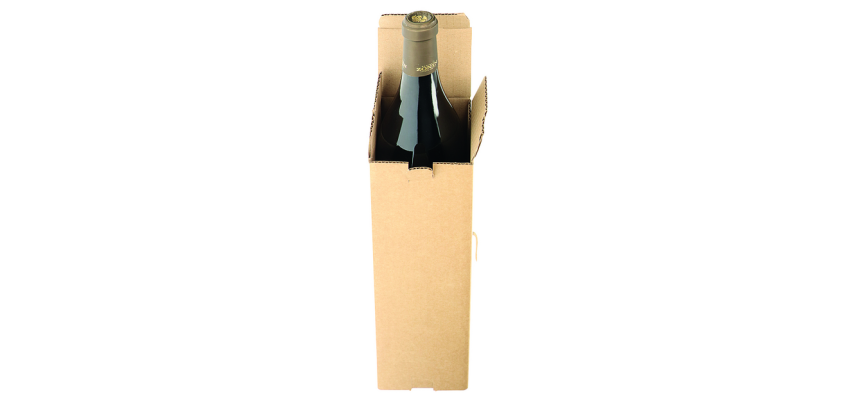 Boîte d'expédition bouteille IEZZY 90x90x360mm carton brun