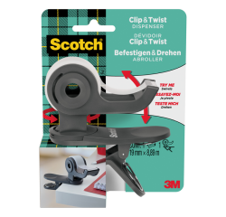 Scotch-Abroller Clip C19 dunkelgrau + 1 Rolle Magic 8,89 m x 19 mm
