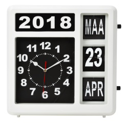 Horloge murale Perel analogique 310x310mm version néerlandaise blanc