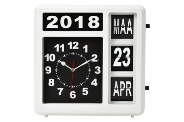 Horloge murale Perel Flipover 31cm noir/blanc
