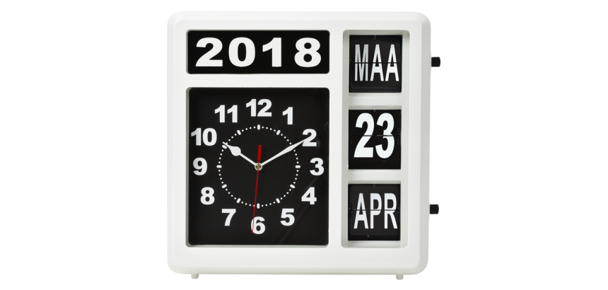 Horloge murale Perel analogique 310x310mm version néerlandaise blanc