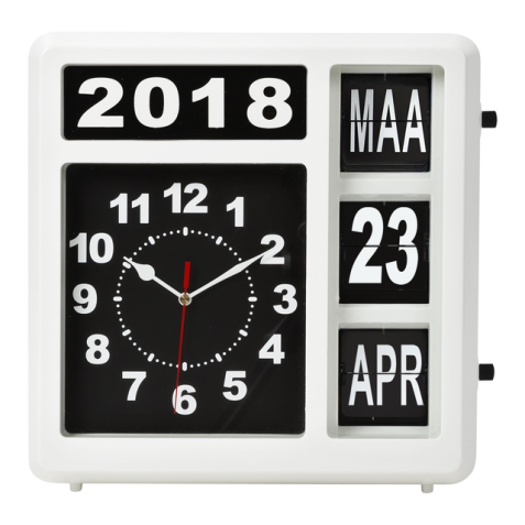 Horloge murale Perel Flipover 31cm noir/blanc