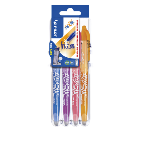 Rollerpen PILOT friXion medium fun assorti Set2Go à 4 stuks