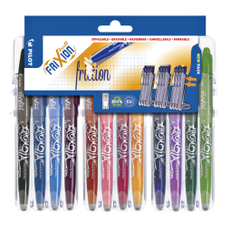 Rollerpen PILOT friXion medium assorti Set2Go à 12 stuks