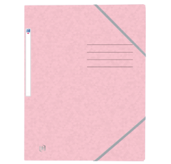 Elastomap Oxford Top File+ A4 3 kleppen 390gr pastel roze