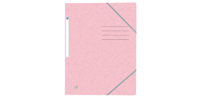 Elastomap Oxford Top File+ A4 3 kleppen 390gr pastel roze