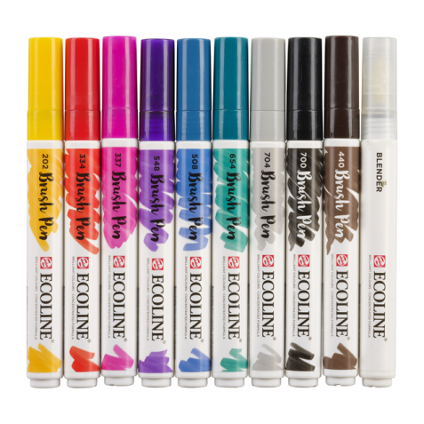 Feutre pinceau Talens Ecoline Lettrage à la main assorti 10 pièces