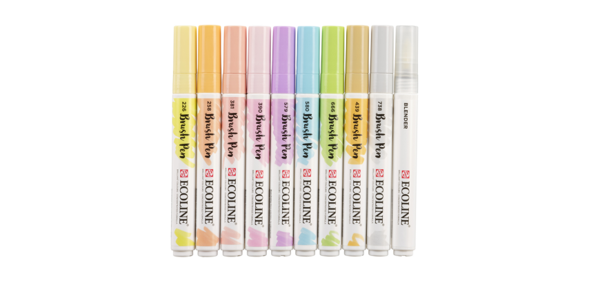 Feutre pinceau Talens Ecoline Pastel assorti 10 pièces