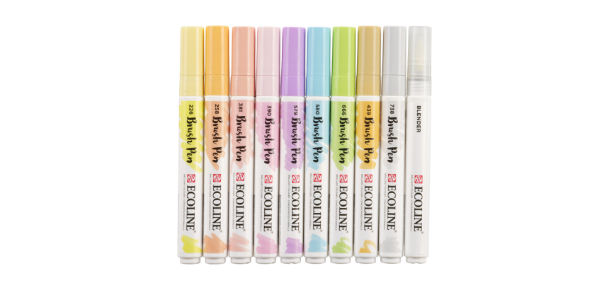 Feutre pinceau Talens Ecoline Pastel assorti 10 pièces