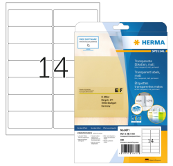 Etiquette HERMA 8671 A4 99,1x38,1mm 350 pièces fim transparent mat