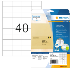 Etiket HERMA 4684 52.5x29.7mm A4 folie transparant mat