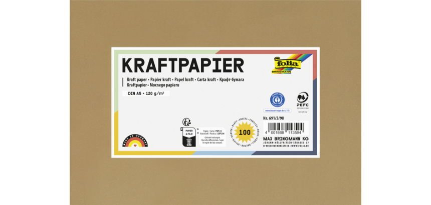 Papier kraft Folia A5 120g 100 feuilles