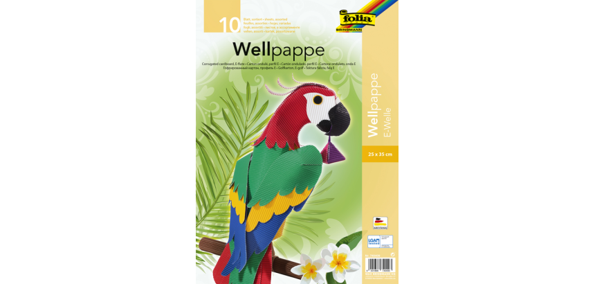 Corrugated cardboard Folia flute E 25x35cm 10 assorted sheets