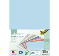 Carton photo Folia A4 2 faces 50 feuilles 10 couleurs