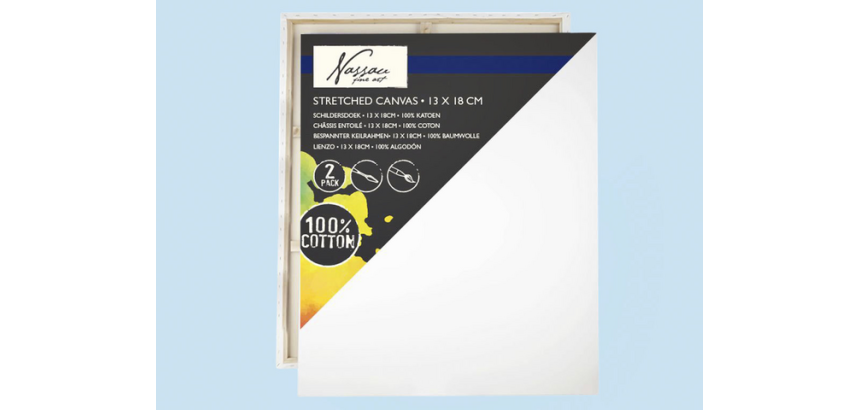 Canvas Nassau fine art 13x18cm 100% katoen 2 stuks