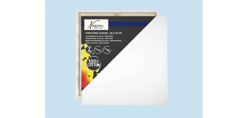 Nassau Fine Art Canvas 20x20cm 100% cotton 2 pieces