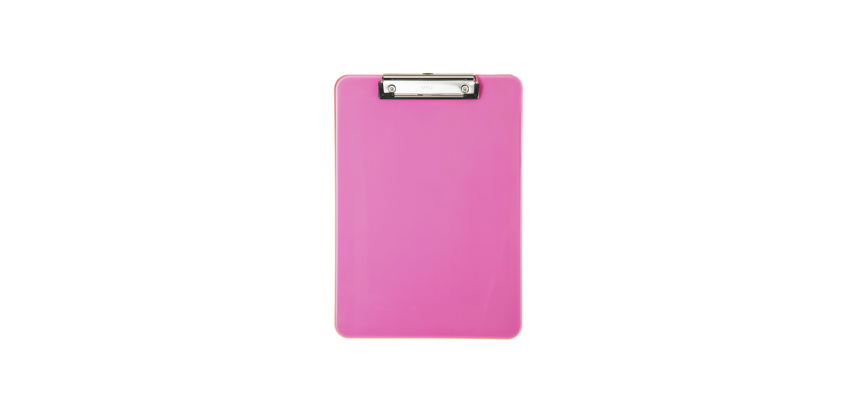 Porte-bloc MAUL A4 portrait plastique transparent rose néon