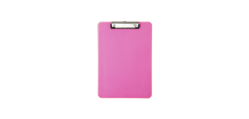 Neon Pink Transparent Plastic A4 Portrait Clipboard MAUL