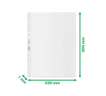 Leitz Recycle Sleeve A4 11 Holes PP 0.10mm Transparent 25 Pieces