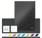 Notitieboek Leitz WOW A4 160blz 90gr lijn zwart