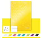 Notitieboek Leitz WOW A5 160blz 90gr lijn geel