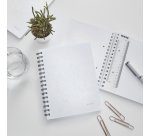 Cahier de notes Leitz WOW A5 ligné spirale PP blanc