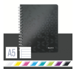 Cahier de notes Leitz WOW A5 ligné spirale PP noir