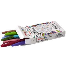 Feutre pinceau Pentel Sign SES15C pastel assorti boîte 12 pièces