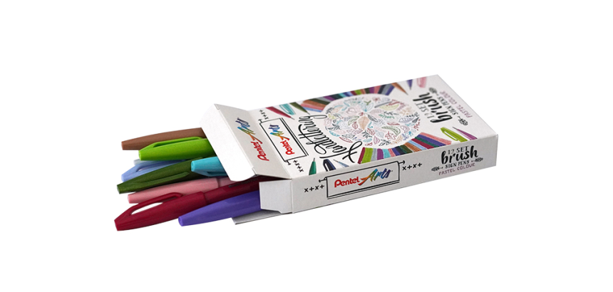 Pentel Sign Brush Pen SES15C Pastel Assorted 12 Pieces