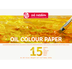 Papier peinture à l'huile Talens Art Creation A4 15 feuilles 300g jaune