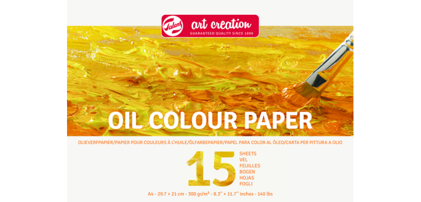 Papier peinture à l'huile Talens Art Creation A4 15 feuilles 300g jaune