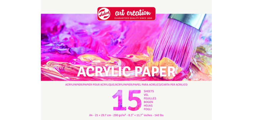 Papier peinture acrylique Talens Art Creation A4 15 feuilles 290g