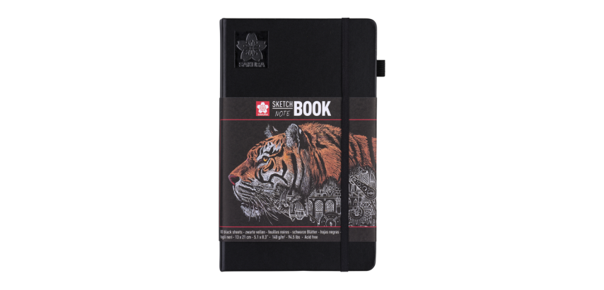 Carnet de croquis Sakura 130x210mm 140g 80 feuilles noires
