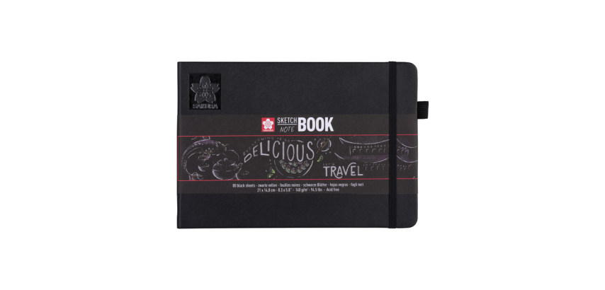 Sakura Skizzenbuch 210x148mm 140g 80 schwarze Blätter