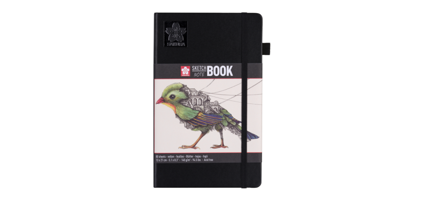 Schetsboek Sakura 80 witte vellen 140gr 130x210mm zwart