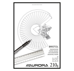 Bloc à dessin Aurora A4 20 feuilles 210g papier Bristol