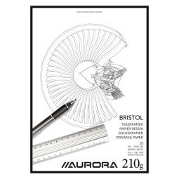 Bloc à dessin Aurora A4 20 feuilles 210g papier Bristol