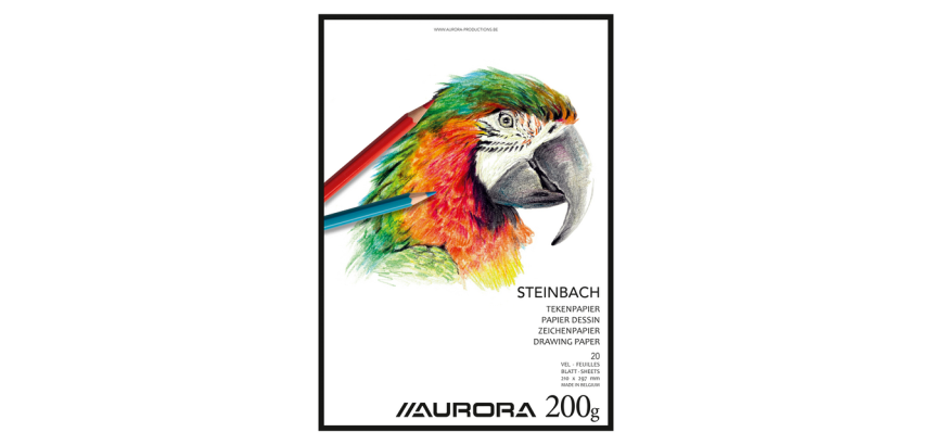 Bloc à dessin Aurora A4 20 feuilles 200g papier Steinbach