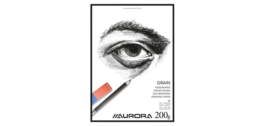 Bloc à dessin Aurora A4 20 feuilles 200g papier Grain