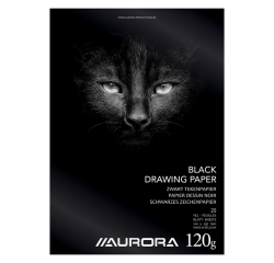 Bloc à dessin Aurora A4 20 feuilles 120g papier dessin noir