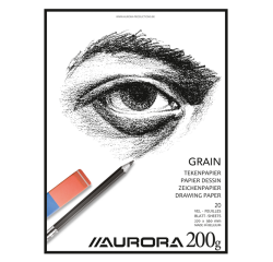 Bloc à dessin Aurora 27x36cm 20 feuilles 200g papier Grain