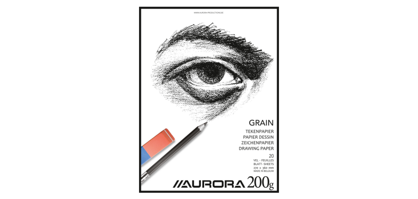Bloc à dessin Aurora 27x36cm 20 feuilles 200g papier Grain