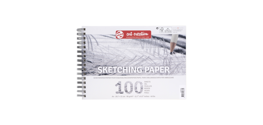 Talens Art Creation Skizzenpapier A4 90g 100 Blatt Grau