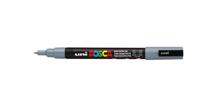 Paintmarker Uni POSCA PC3M fijn grijs