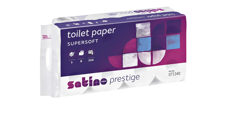 Papier toilette Satino Prestige MT1 071340 3 épaisseurs 250 feuilles blanc
