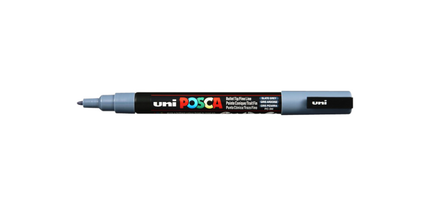 Paintmarker Uni POSCA PC3M fijn leisteengrijs