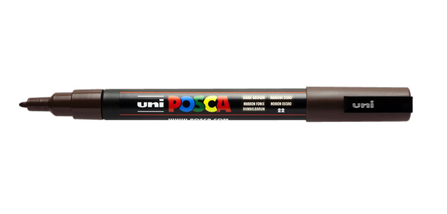 Posca Farbe Marker PC3M Fein Dunkelbraun