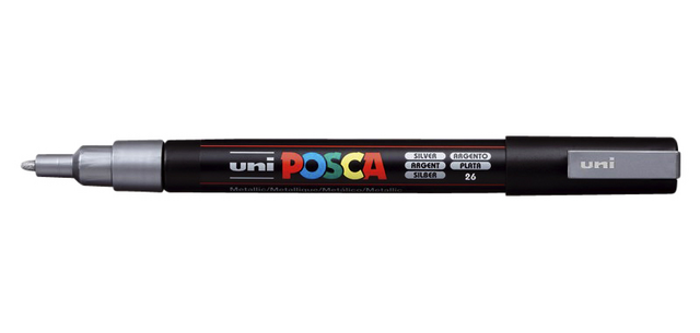Paintmarker Uni POSCA PC3M fijn zilver