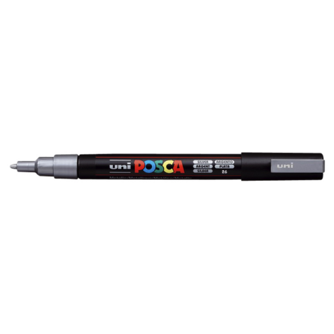 Verfstift Posca PC3M fijn zilver
