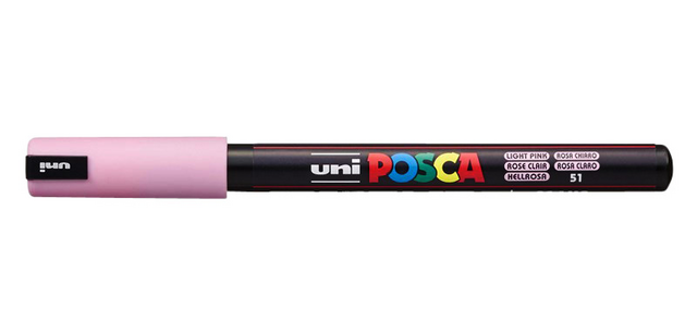 Paintmarker Uni POSCA PC1MR extra fijn lichtroze